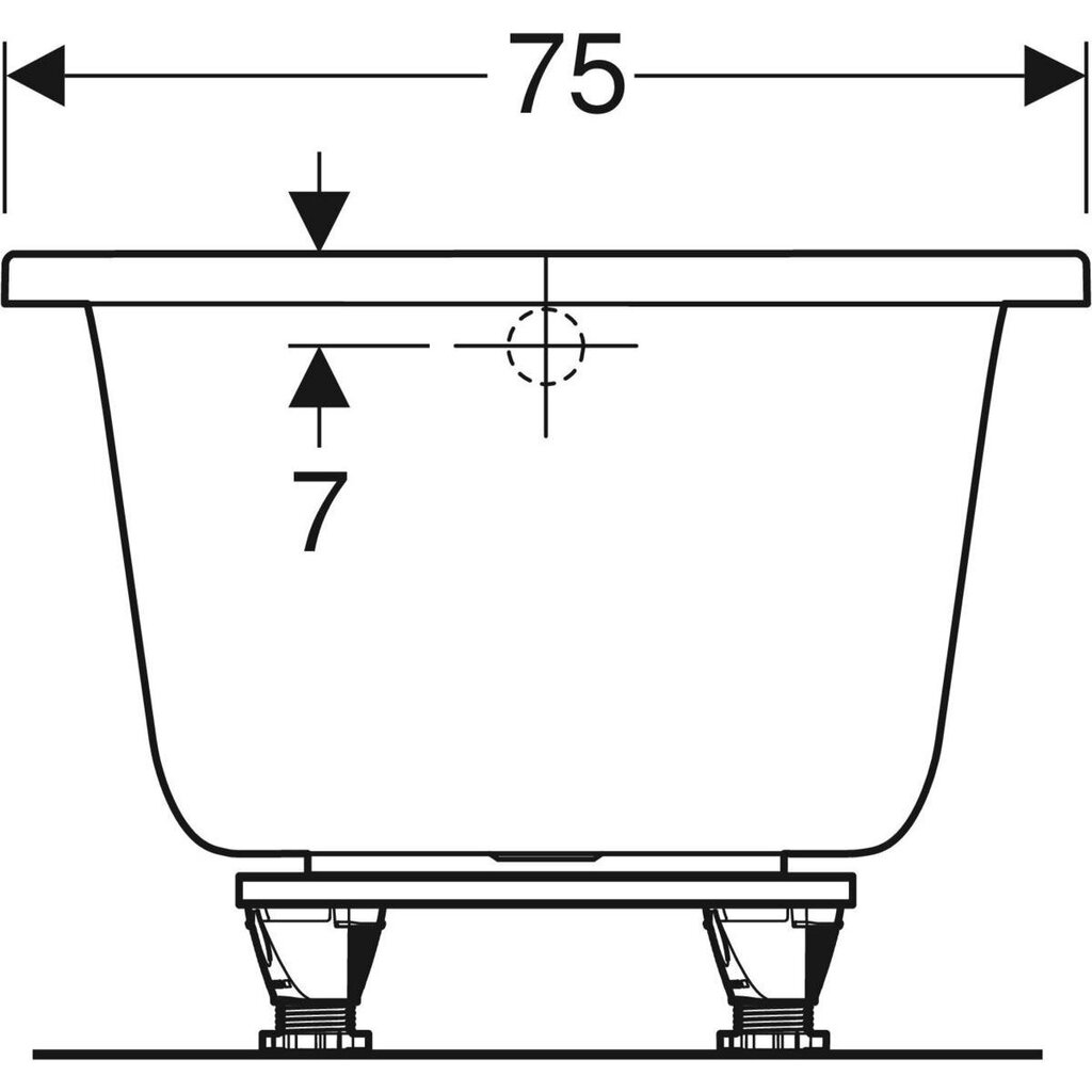 Geberit akrilinė vonia su kojelėmis 170x75 cm цена и информация | Vonios | pigu.lt