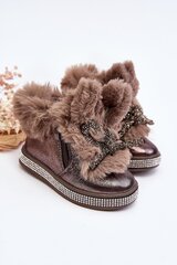 Žieminiai batai mergaitėms 445949262, rudi kaina ir informacija | Aulinukai vaikams | pigu.lt