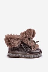Žieminiai batai mergaitėms 445949262, rudi цена и информация | Ботинки детские | pigu.lt