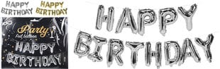 Folinis balionas Su gimtadieniu, sidabro spalvos kaina ir informacija | Balionai | pigu.lt