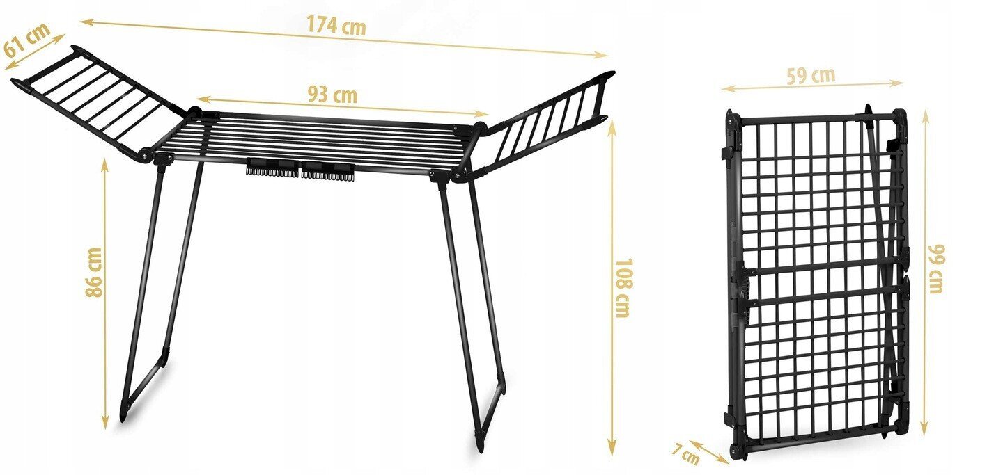 Massido drabužių džiovyklė, 93-174 cm kaina ir informacija | Skalbinių džiovyklos ir aksesuarai | pigu.lt