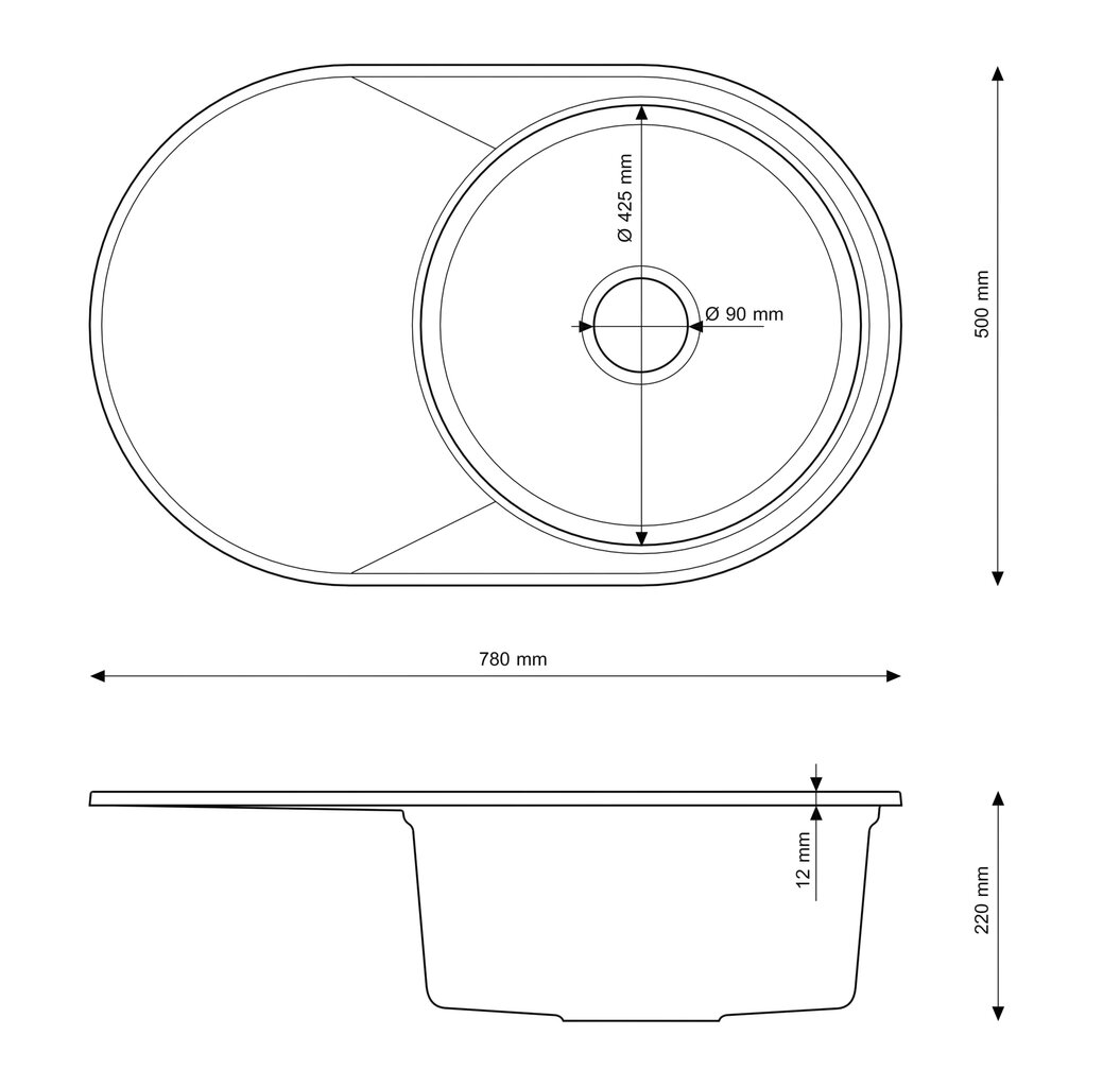Granitinė kriauklė apvali išleidiklis sifonas Savio sidabrinė цена и информация | Virtuvinės plautuvės | pigu.lt