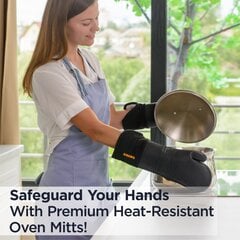 Термостойкие силиконовые рукавицы для кухни Deiss Pro, 2 шт. цена и информация | Кухонные полотенца, рукавицы, фартуки | pigu.lt