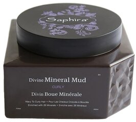 Drėkinanti plaukų kaukė Saphira Divine Mineral Mud Curly, 500 ml kaina ir informacija | Priemonės plaukų stiprinimui | pigu.lt