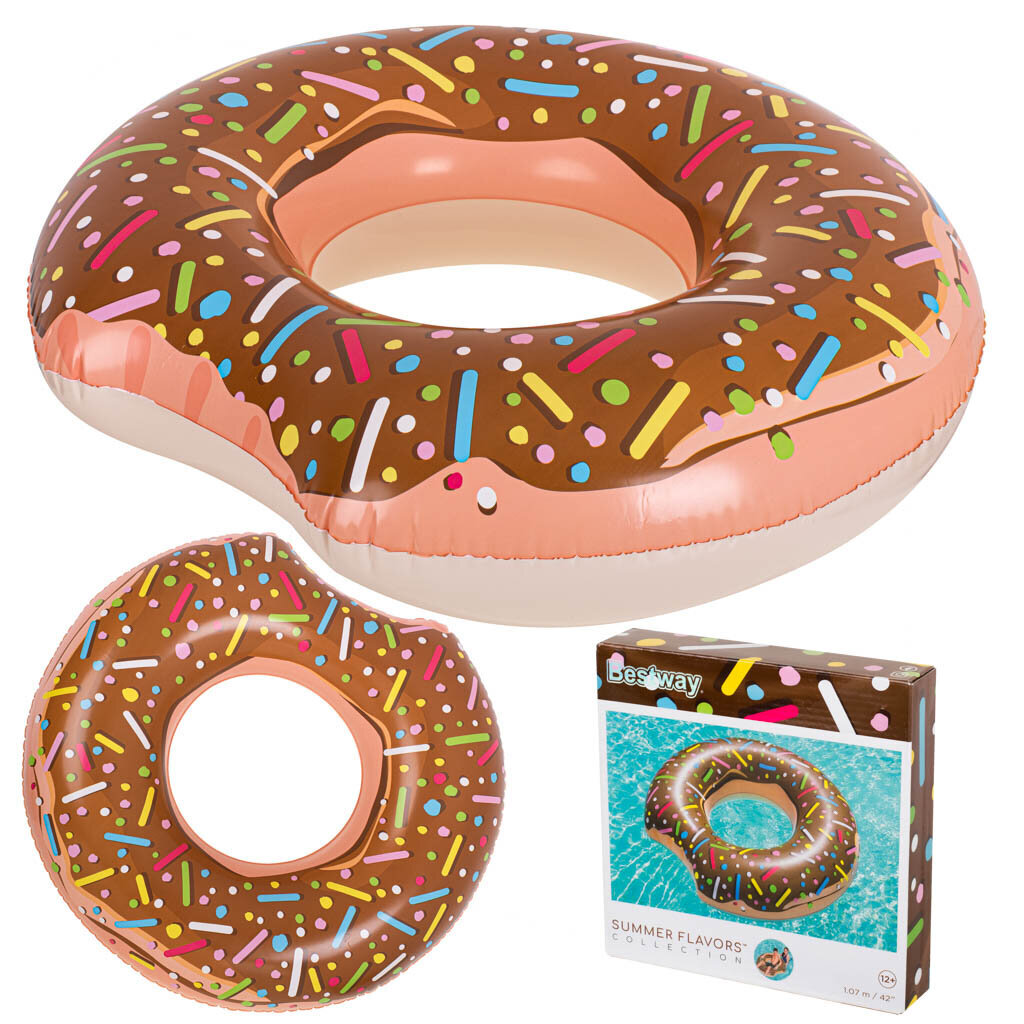Pripučiamas ratas Bestway Donut Ring 107 cm, rudas kaina ir informacija | Pripučiamos ir paplūdimio prekės | pigu.lt