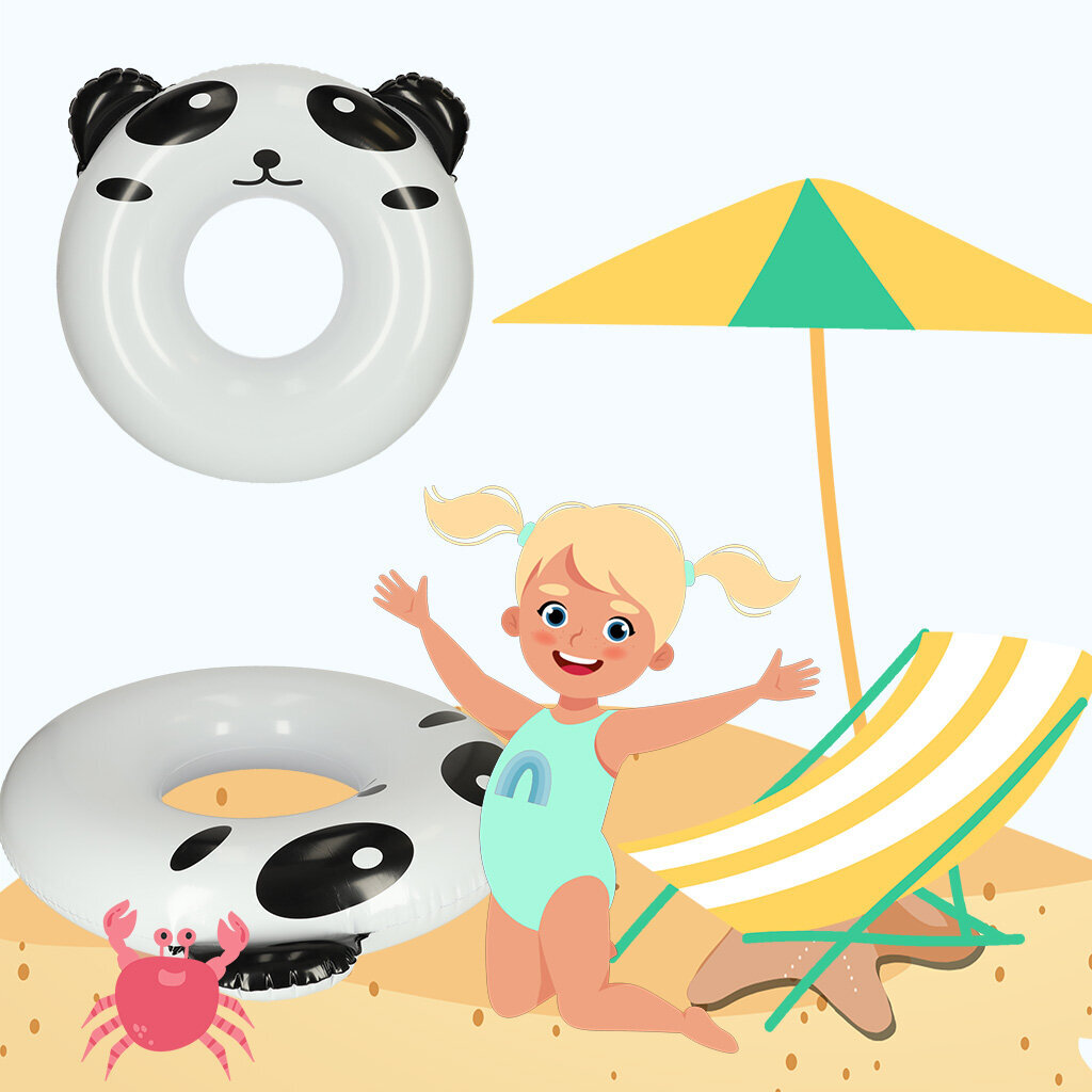Plaukimo ratas vaikams Panda, 80cm kaina ir informacija | Pripučiamos ir paplūdimio prekės | pigu.lt