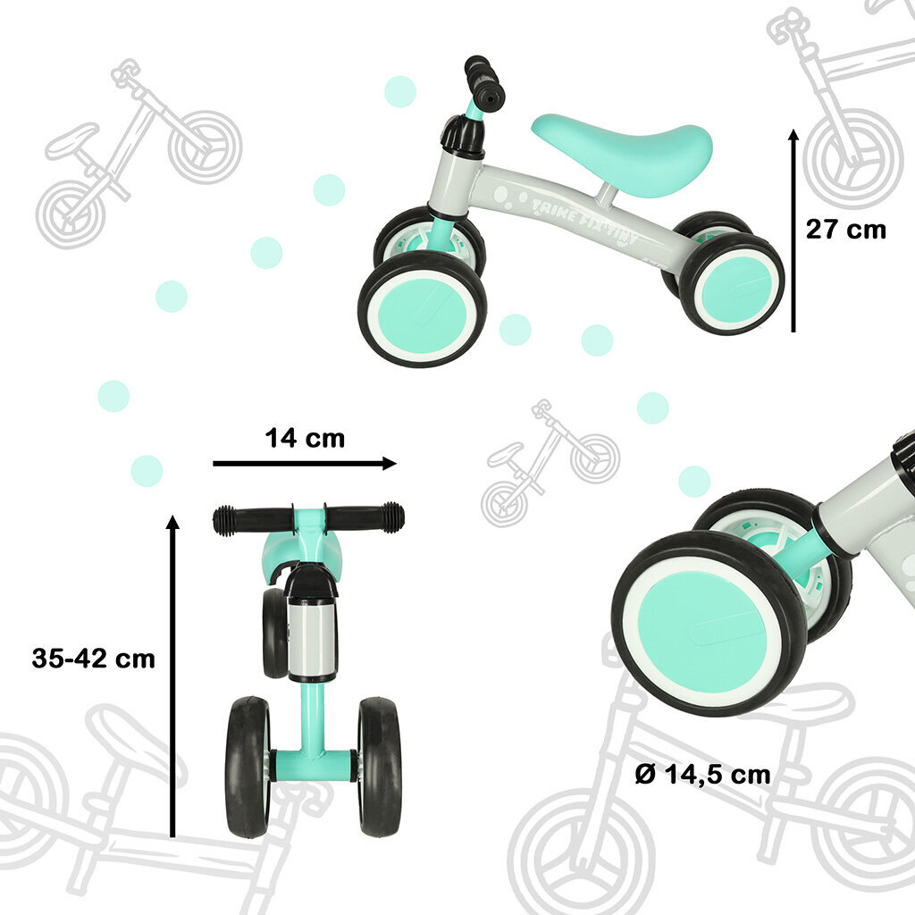 Triratis balansinis dviratukas Trike-Fix, žalias kaina ir informacija | Balansiniai dviratukai | pigu.lt