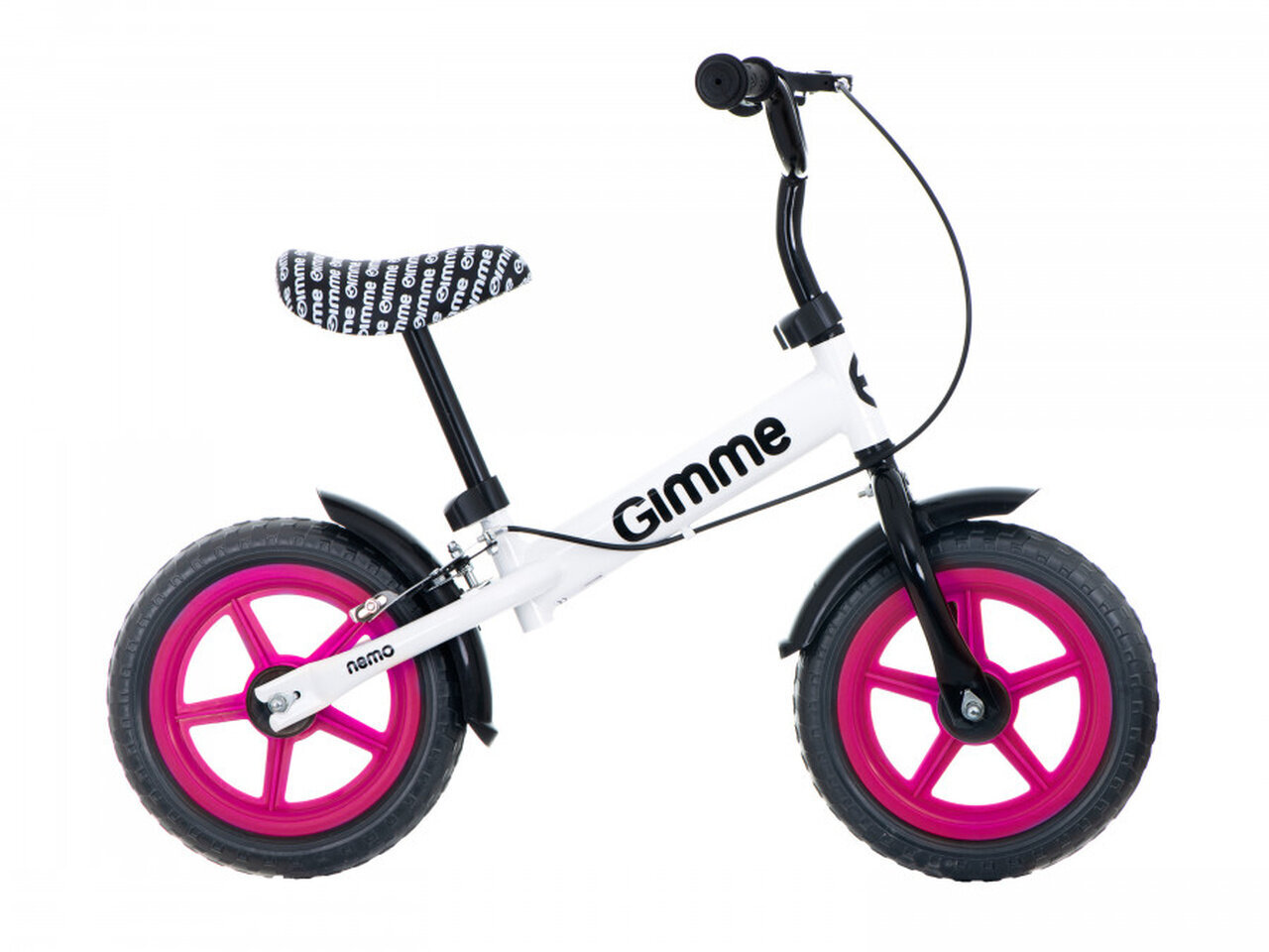 Balansinis dviratis su stabdžiu Gimmik Nemo 11, rožinis kaina ir informacija | Balansiniai dviratukai | pigu.lt
