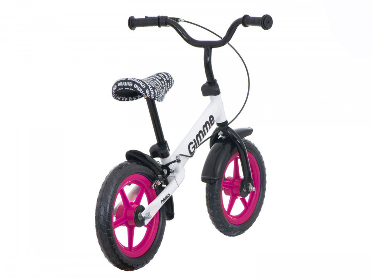 Balansinis dviratis su stabdžiu Gimmik Nemo 11, rožinis kaina ir informacija | Balansiniai dviratukai | pigu.lt