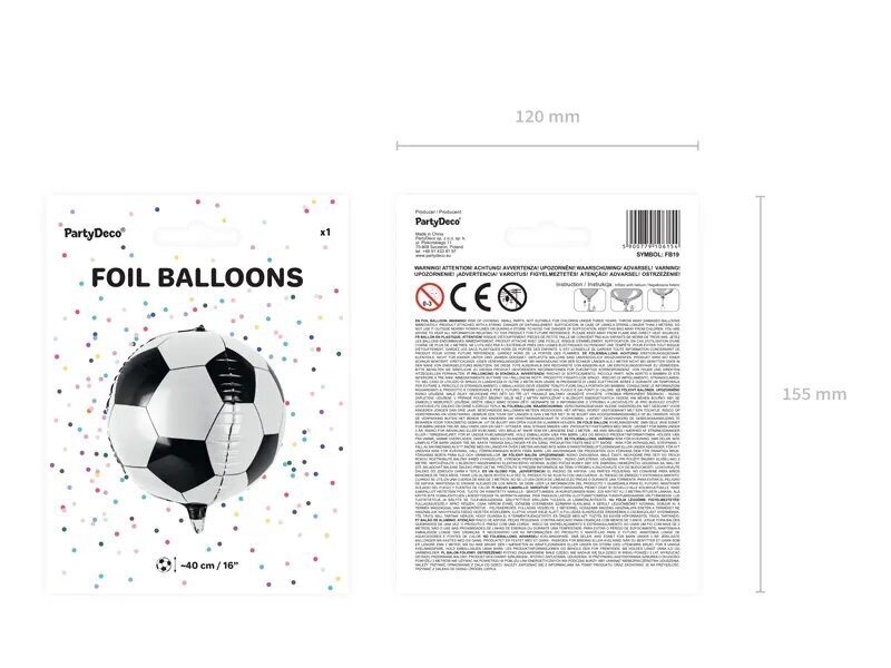 Folinis balionas futbolo kamuolys, 40cm kaina ir informacija | Balionai | pigu.lt