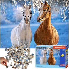 Dėlionė Castorland Žiemos arkliai, 260 d. kaina ir informacija | Dėlionės (puzzle) | pigu.lt