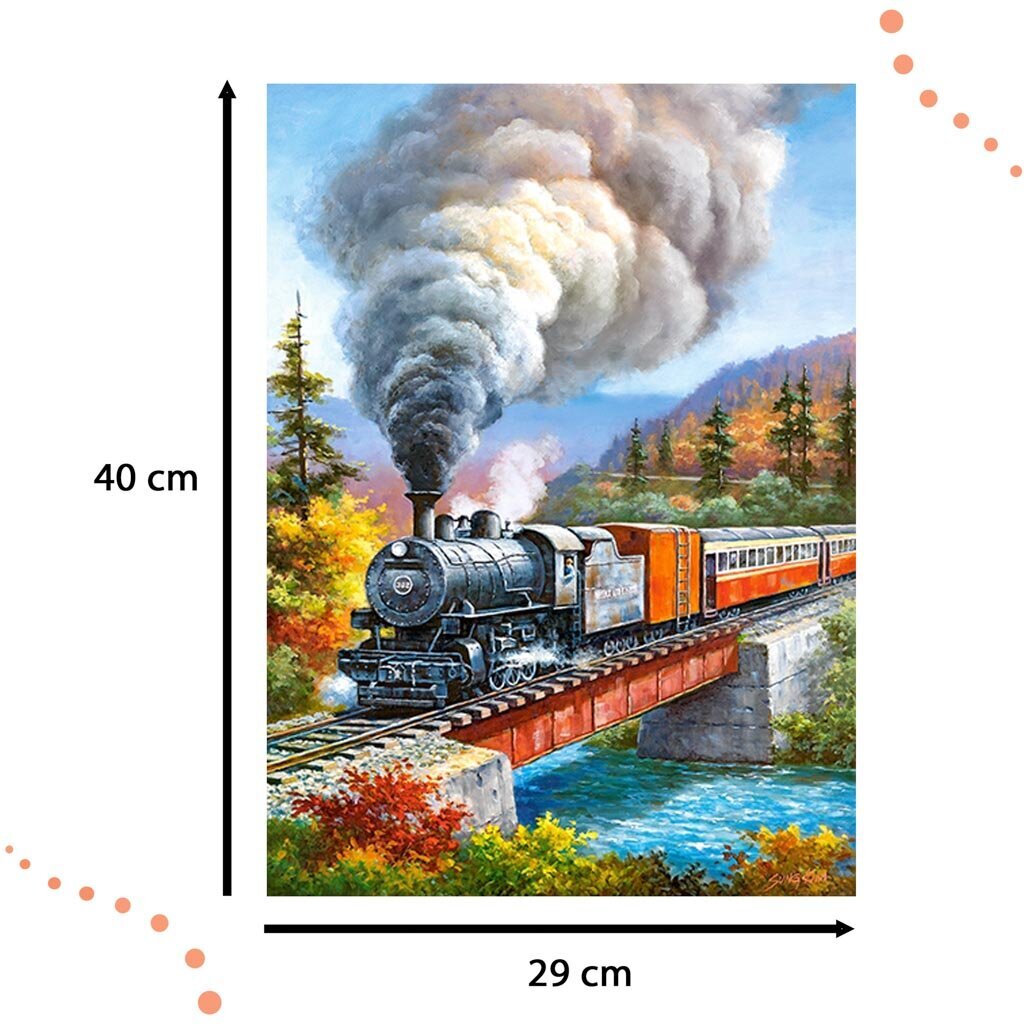 Dėlionė Castorland Traukinio pervaža – traukinys, 200 d. kaina ir informacija | Dėlionės (puzzle) | pigu.lt