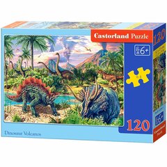 Dėlionė Castorland Dinozaurai prie ugnikalnių, 120 d. kaina ir informacija | Dėlionės (puzzle) | pigu.lt