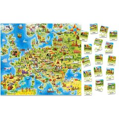 Edukacinis galvosūkis - dėlionė Castorland Europos žemėlapis, 180 det. + 32 pav цена и информация | Пазлы | pigu.lt