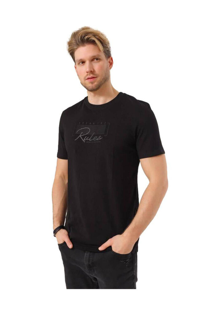 Marškinėliai vyrams Glo Story, juodi kaina ir informacija | Vyriški marškinėliai | pigu.lt