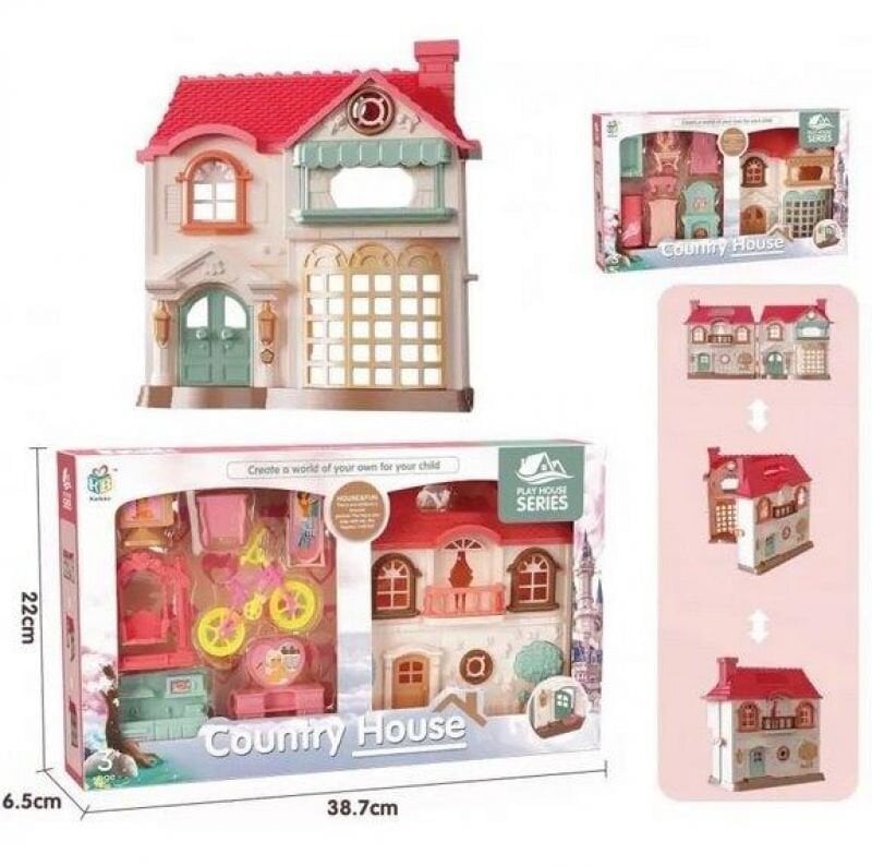 Lėlių namelis su baldais цена и информация | Žaislai mergaitėms | pigu.lt