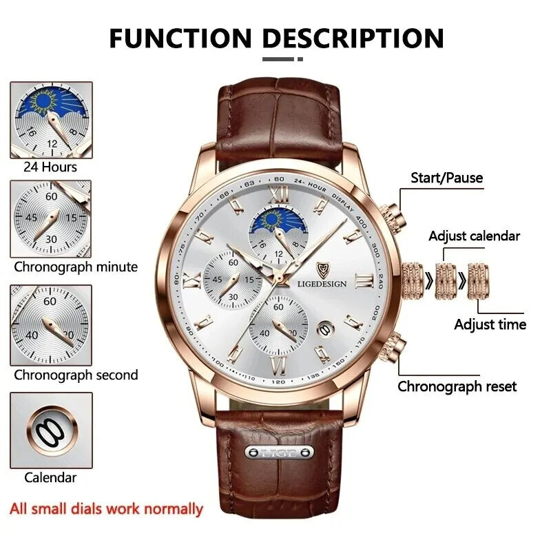 Vyriškas Laikrodis Lige 965 kaina ir informacija | Vyriški laikrodžiai | pigu.lt