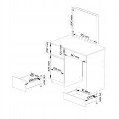 Kosmetinis staliukas Fluxar home FST022, 142x90cm, rudas kaina ir informacija | Kosmetiniai staliukai | pigu.lt