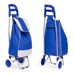 Pirkinių vežimėlio krepšys, 25 l., su guminiais ratais, mėlynas kaina ir informacija | Pirkinių krepšiai | pigu.lt