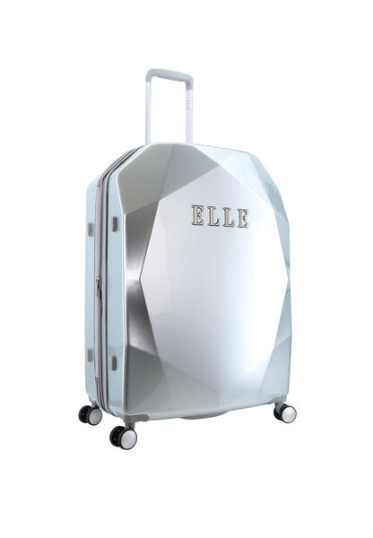 Didelis lagaminas Elle diamond, L, sidabrinis kaina ir informacija | Lagaminai, kelioniniai krepšiai | pigu.lt