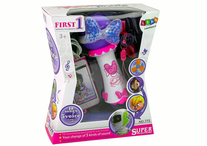 Vaikiškas karaoke mikrofonas Lean Toys, rožinis цена и информация | Žaislai mergaitėms | pigu.lt