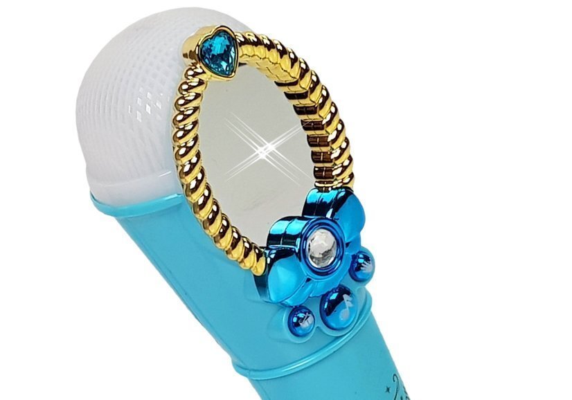 Vaikiškas mikrofonas su veidrodėliu Lean Toys, mėlynas kaina ir informacija | Žaislai mergaitėms | pigu.lt