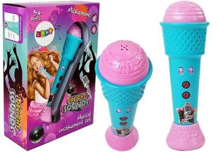 Vaikiškas karaoke mikrofonas Lean Toys, mėlynas kaina ir informacija | Žaislai mergaitėms | pigu.lt