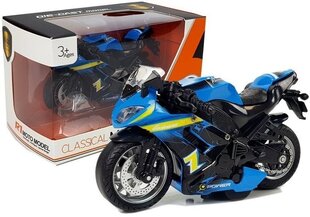 Žaislinis motociklas Lean Toys, mėlynas kaina ir informacija | Žaislai berniukams | pigu.lt