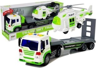 Žaislinis sunkvežimis su sraigtasparniu Lean Toys, baltas kaina ir informacija | Žaislai berniukams | pigu.lt