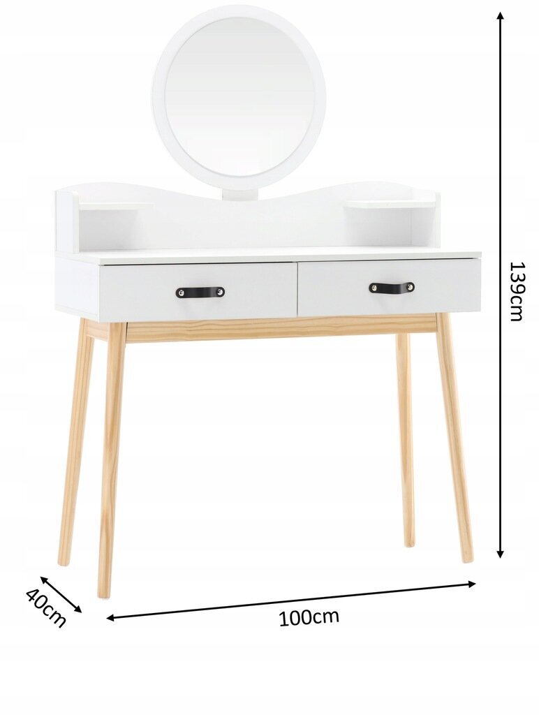 Kosmetinis staliukas Fluxar home FST038, 139x100 cm, baltas kaina ir informacija | Kosmetiniai staliukai | pigu.lt