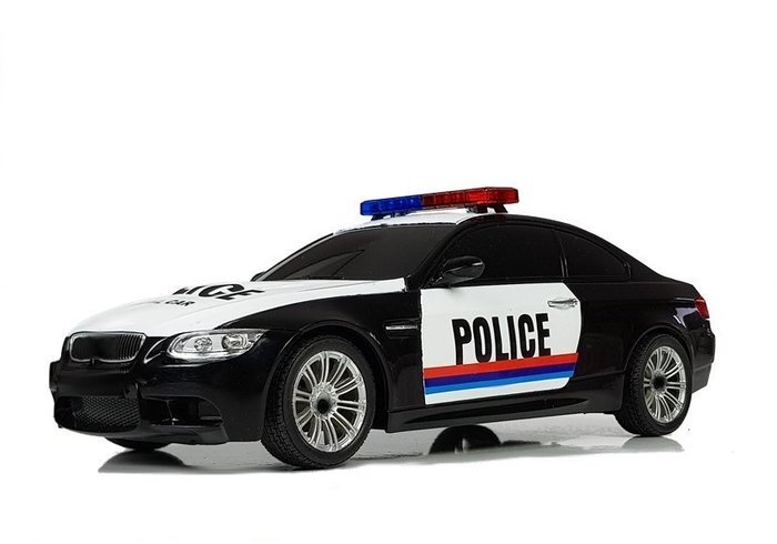 Nuotoliniu būdu valdomas policijos automobilis, 1:18 kaina ir informacija | Žaislai berniukams | pigu.lt