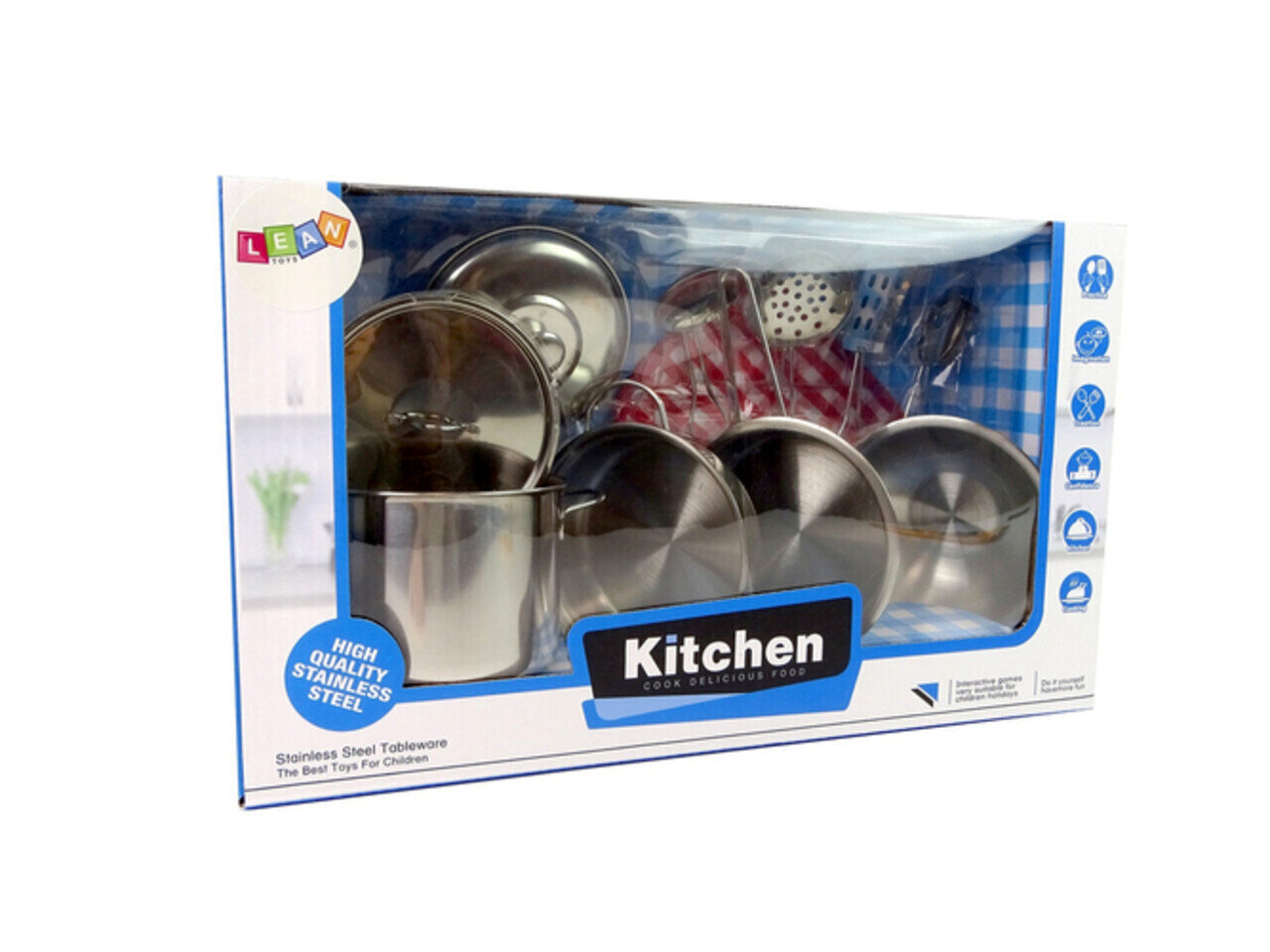 Vaikiškas virtuvės puodų ir įrankių rinkinys Lean Toys kaina ir informacija | Žaislai mergaitėms | pigu.lt