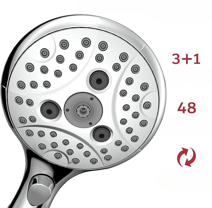 Rankinis dušas su žarna 6 purškimo režimai 1 vnt 261485782 Rankinis dušas su žarna 6 purškimo režimai Iki 7,3 l/min kaina ir informacija | Maišytuvų ir dušų priedai | pigu.lt