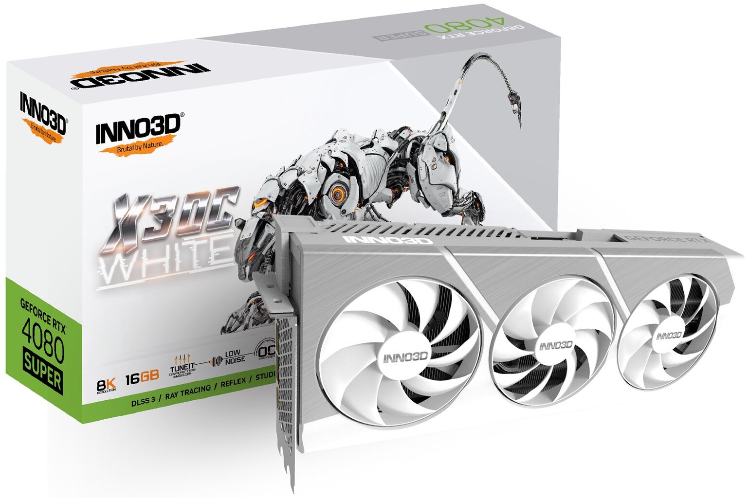 Inno3D GeForce RTX 4080 Super X3 OC White (N408S3-166XX-18703259) kaina ir informacija | Vaizdo plokštės (GPU) | pigu.lt