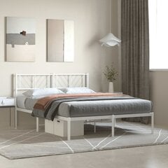 Metalinis lovos rėmas su galvūgaliu, baltos spalvos, 140x200cm цена и информация | Кровати | pigu.lt