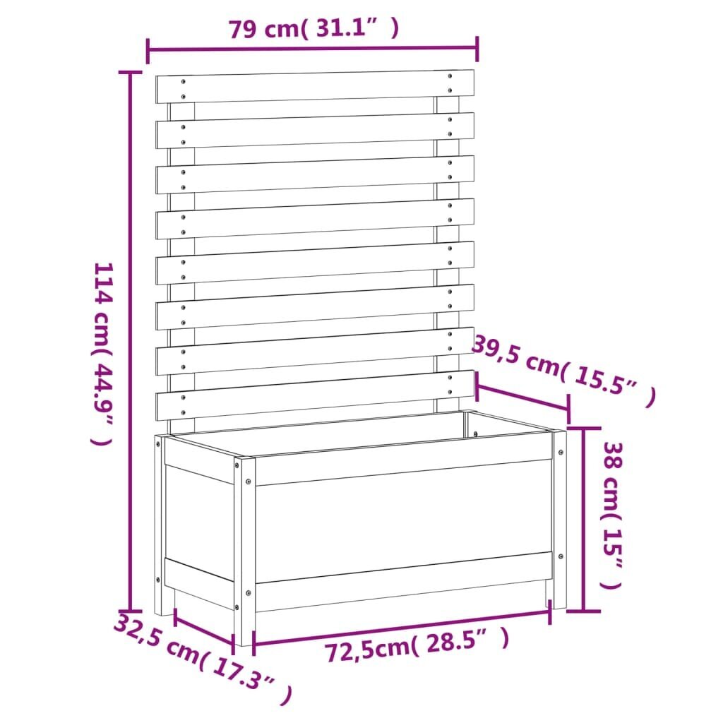 Sodo lovelis su stovu, 79x39,5x114 cm kaina ir informacija | Loveliai | pigu.lt