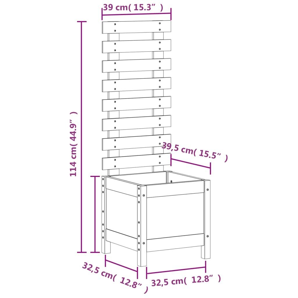 Sodo lovelis su stovu, 39x39,5x114 cm kaina ir informacija | Loveliai | pigu.lt
