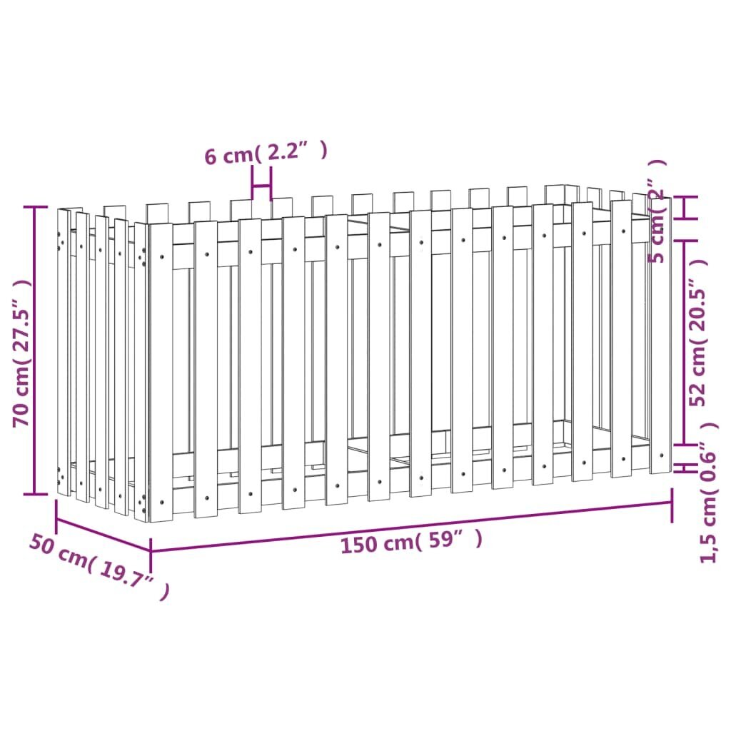 Sodo lovelis, 150x50x70 cm kaina ir informacija | Loveliai | pigu.lt