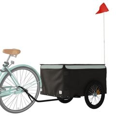 Krovininė dviračio priekaba VidaXl, juoda цена и информация | Прицепы для велосипеда | pigu.lt