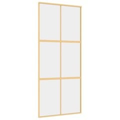 Stumdomos durys auksinės 90x205cm stiklas ir aliuminis 155155 цена и информация | Межкомнатные двери | pigu.lt