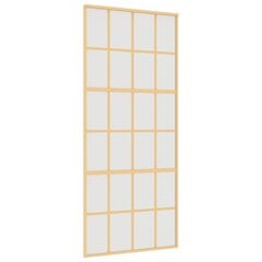 Stumdomos durys auksinės 90x205cm stiklas ir aliuminis 155176 kaina ir informacija | Vidaus durys | pigu.lt