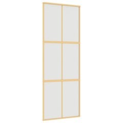 Stumdomos durys auksinės 76x205cm stiklas ir aliuminis 155157 kaina ir informacija | Vidaus durys | pigu.lt