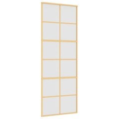 Stumdomos durys auksinės 76x205cm stiklas ir aliuminis 155169 kaina ir informacija | Vidaus durys | pigu.lt