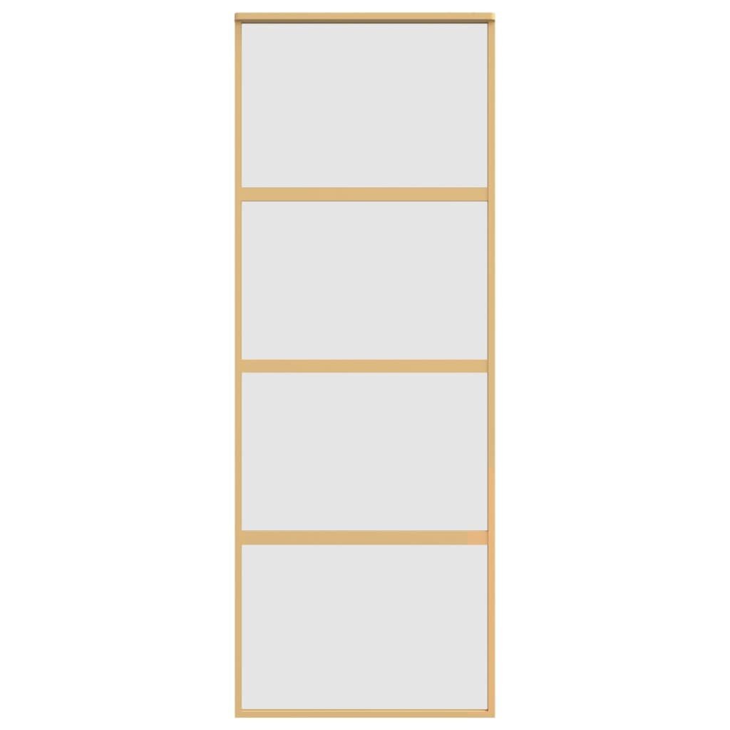 Stumdomos durys auksinės 76x205cm stiklas ir aliuminis 155181 kaina ir informacija | Vidaus durys | pigu.lt