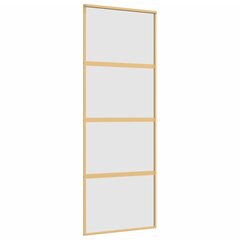 Stumdomos durys auksinės 76x205cm stiklas ir aliuminis 155181 цена и информация | Межкомнатные двери | pigu.lt