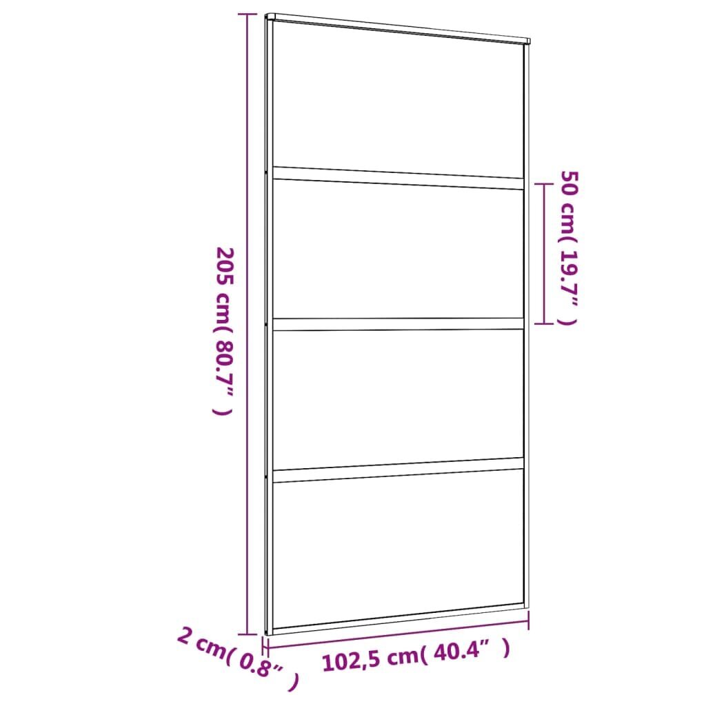 Stumdomos durys auksinės 102,5x205cm 155159 stiklas/aliuminis kaina ir informacija | Vidaus durys | pigu.lt