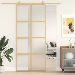 Stumdomos durys auksinės 90x205cm stiklas ir aliuminis 155188 kaina ir informacija | Vidaus durys | pigu.lt