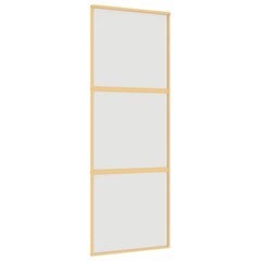 Stumdomos durys auksinės 76x205cm stiklas ir aliuminis 155151 kaina ir informacija | Vidaus durys | pigu.lt