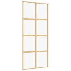 Stumdomos durys auksinės 90x205cm stiklas ir aliuminis 155185 цена и информация | Двери со стеклом LIRA, дуб сицилия, ЭКО шпон | pigu.lt