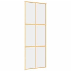 Stumdomos durys auksinės 76x205cm stiklas ir aliuminis 155154 цена и информация | Двери со стеклом LIRA, дуб сицилия, ЭКО шпон | pigu.lt